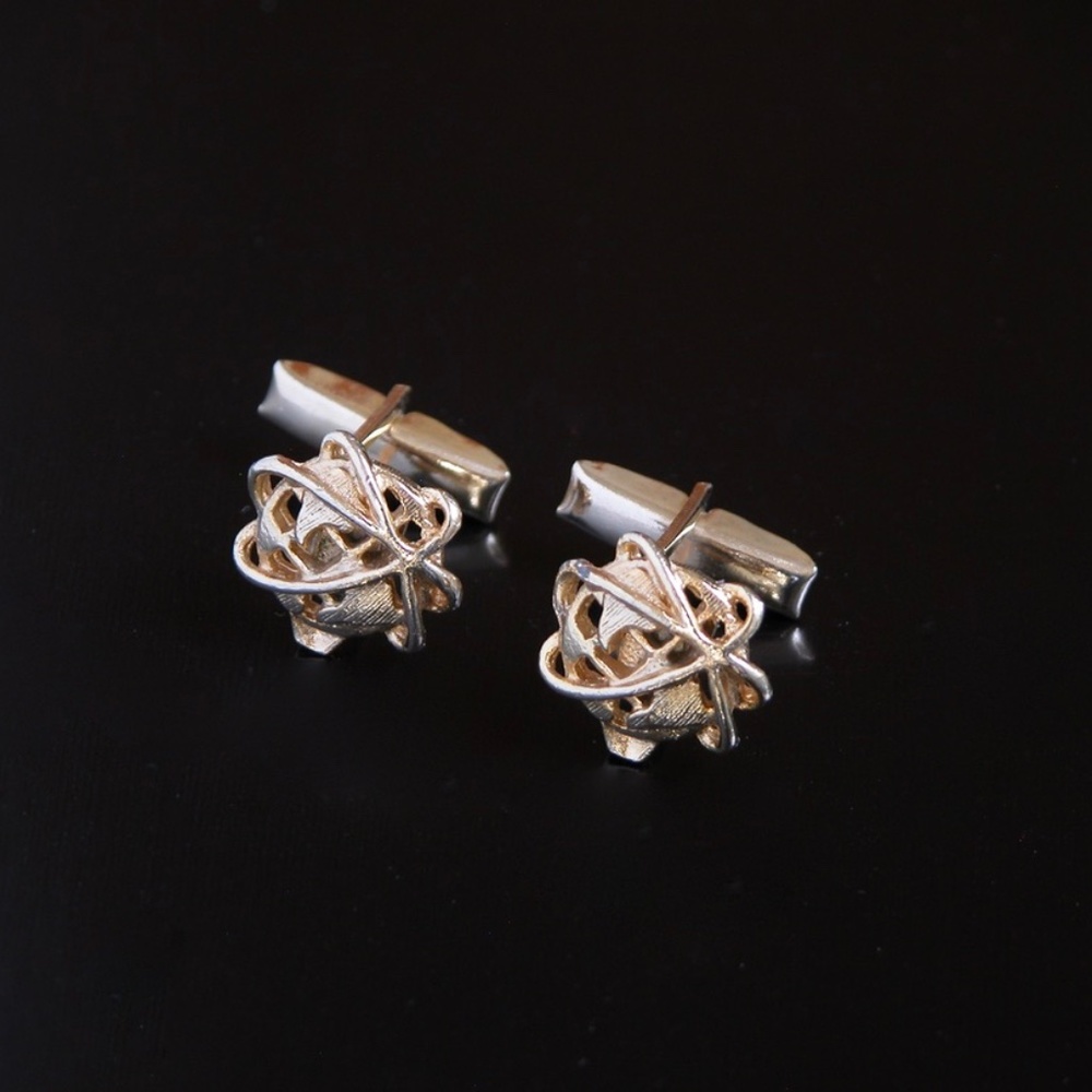 Vintage Globe Rings Earth Cufflinks